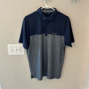 Men's Navy and Gray Polo Shirt by Travis Mathew